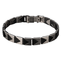 Stainless Steel Triangle Link Bracelet – Silver & Black | Gondi Caboni