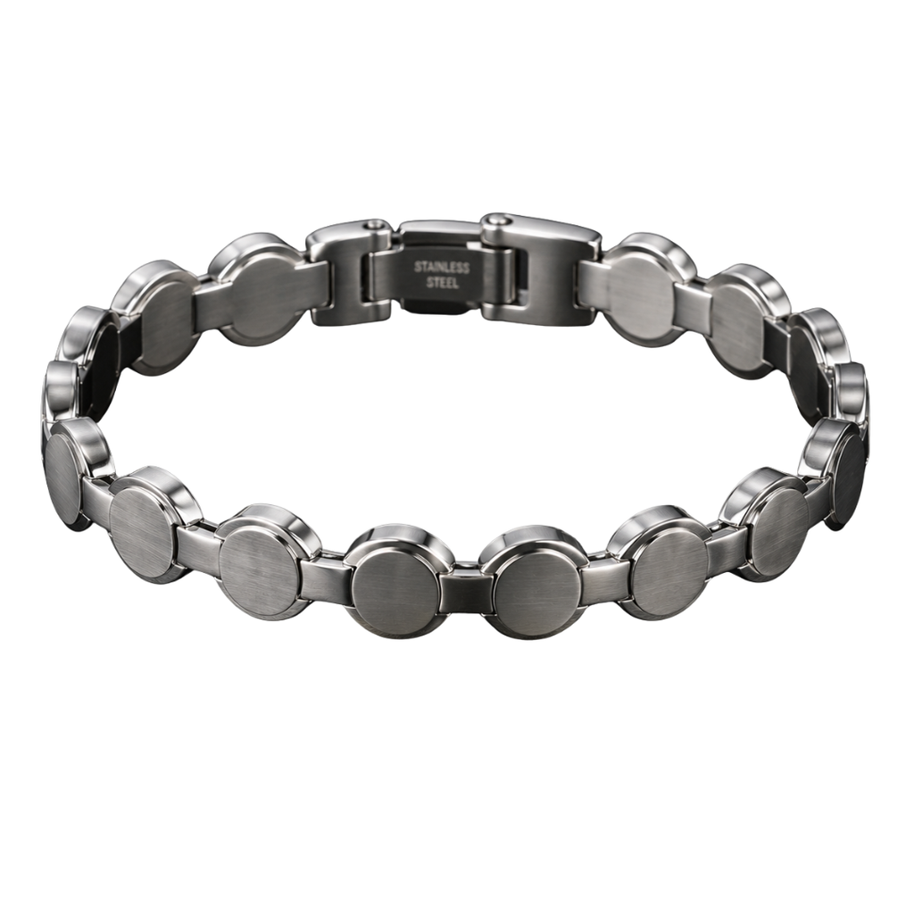 Stainless Steel Circle Link Bracelet – Silver | Gondi Caboni