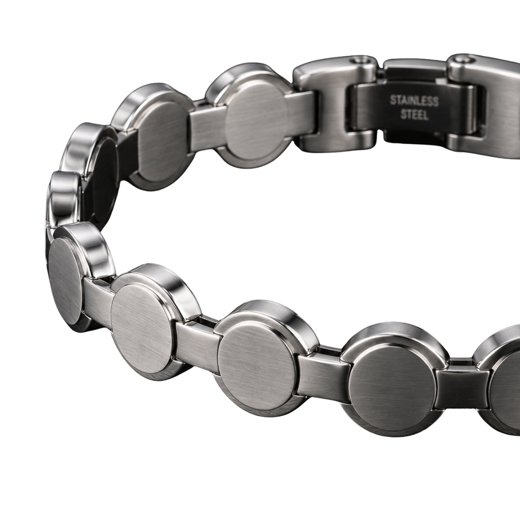 Stainless Steel Circle Link Bracelet – Silver | Gondi Caboni