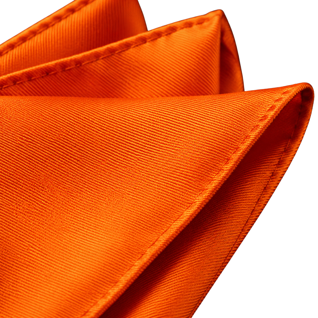 Premium Satin Pocket Square – Burnt Orange | Gondi Caboni