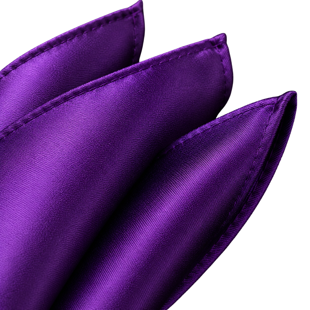 Premium Satin Pocket Square – Royal Violet | Gondi Caboni