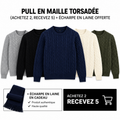 LOT DE PULLS EN MAILLE TORSADÉE RL – 2 ACHETÉS, 5 REÇUS + ÉCHARPE EN LAINE OFFERTE