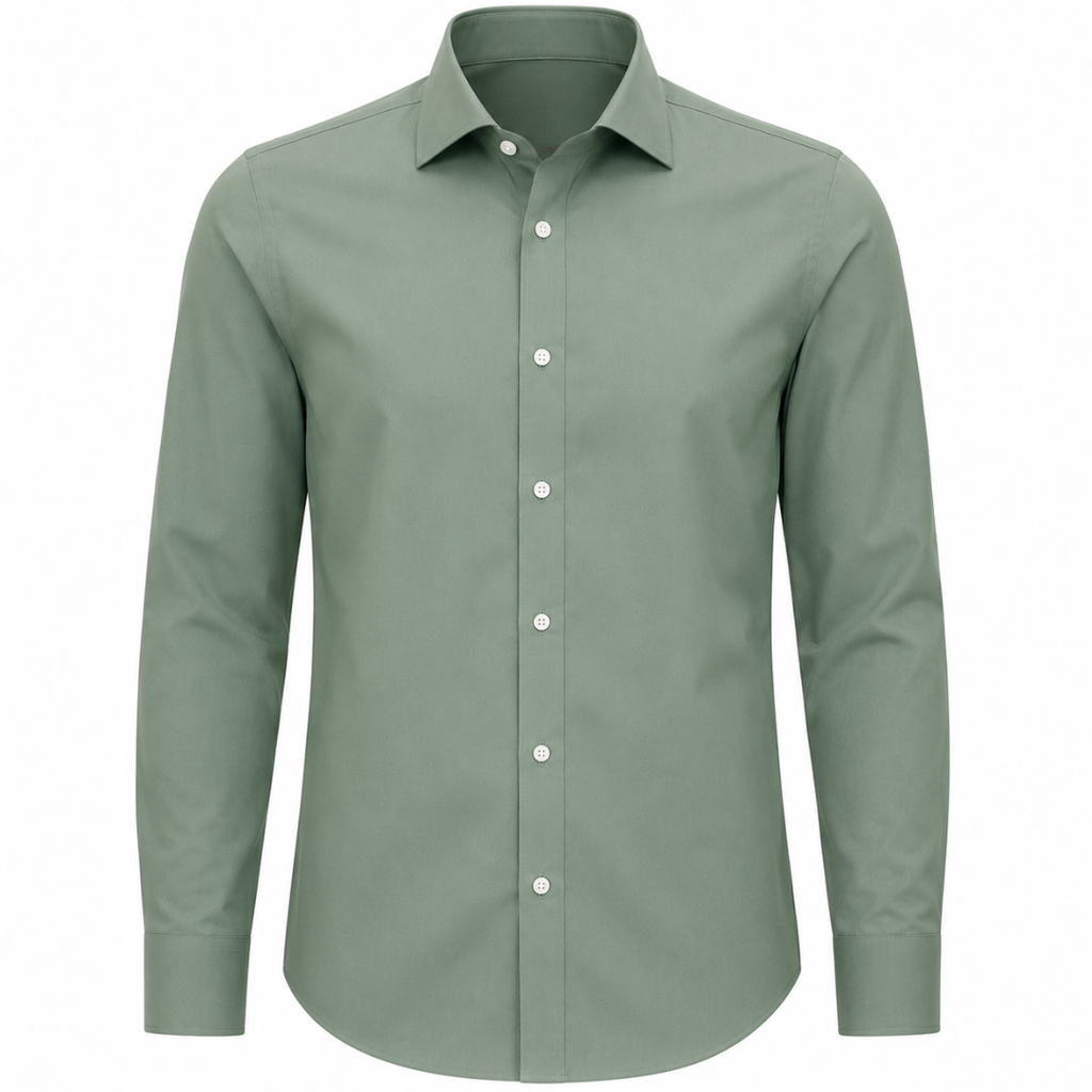 Premium Cotton Dress Shirt – Sage Green | Gondi Caboni