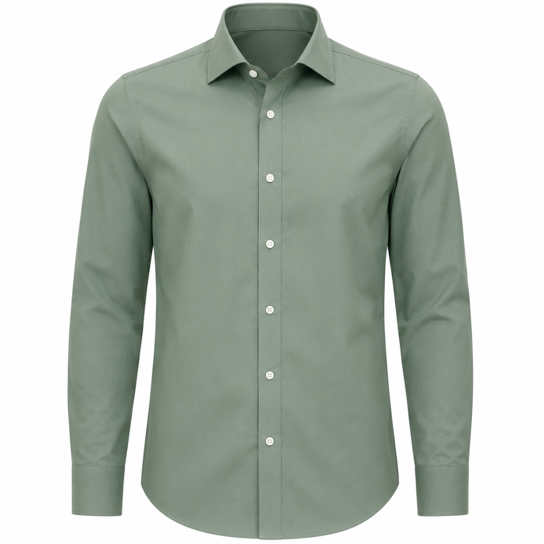 Premium Cotton Dress Shirt – Sage Green | Gondi Caboni