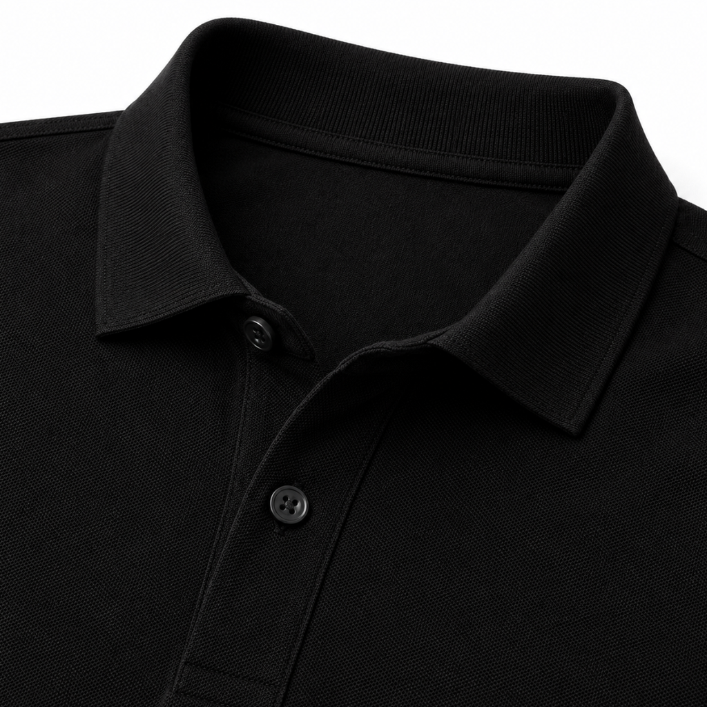 Premium Piqué Polo Shirt – Black | Gondi Caboni