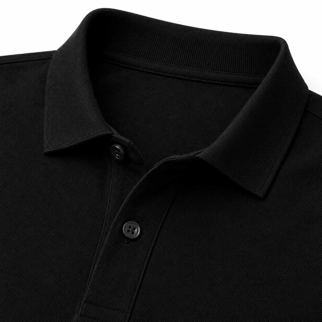 Premium Piqué Polo Shirt – Black | Gondi Caboni